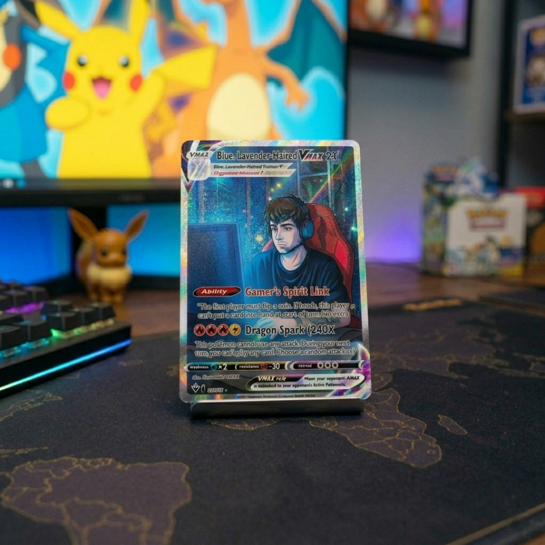 Custom Holographic Trading Card with Toploader
